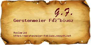 Gerstenmeier Fábiusz névjegykártya